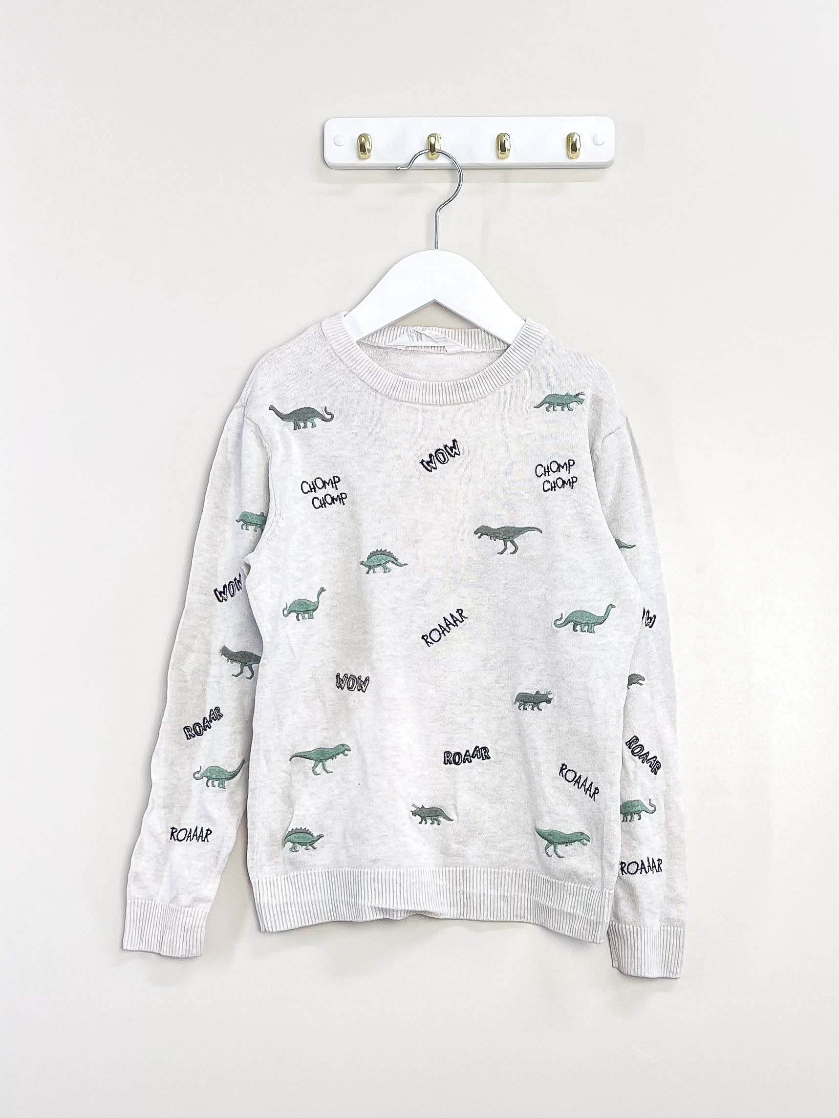 H&M dino cotton knit pullover (7-8y)