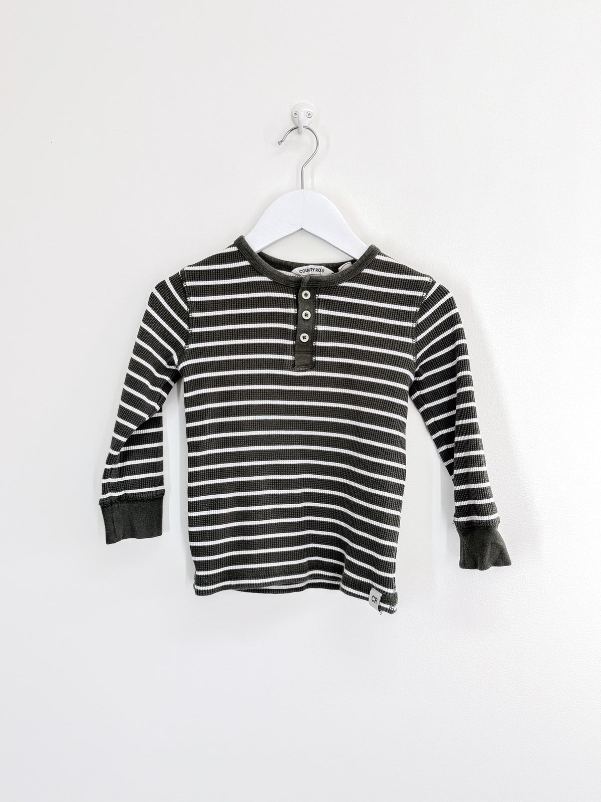 Country Road long sleeve waffle henley top (4y)