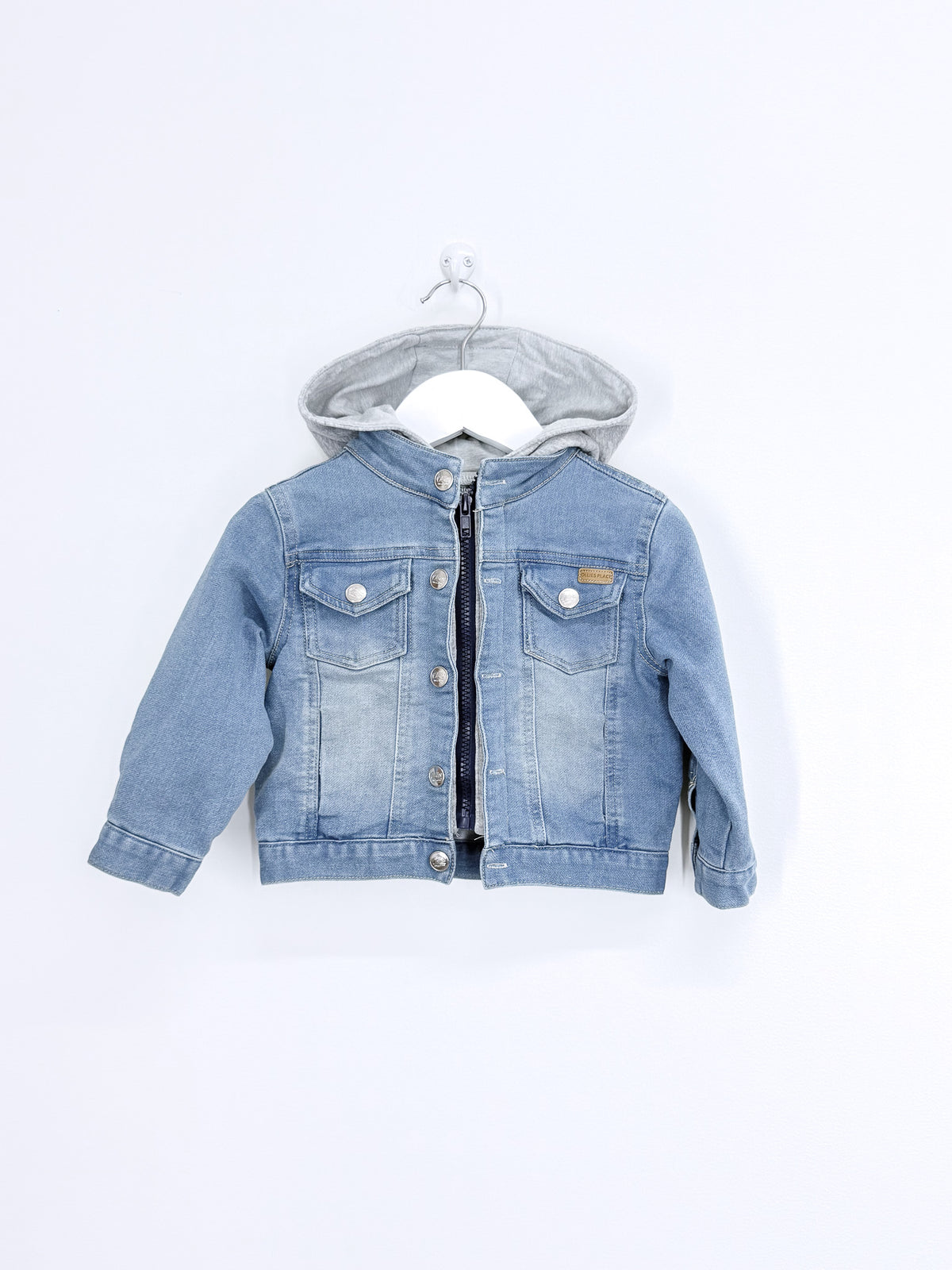 Ollies Place hooded denim zip jacket (12-18m)
