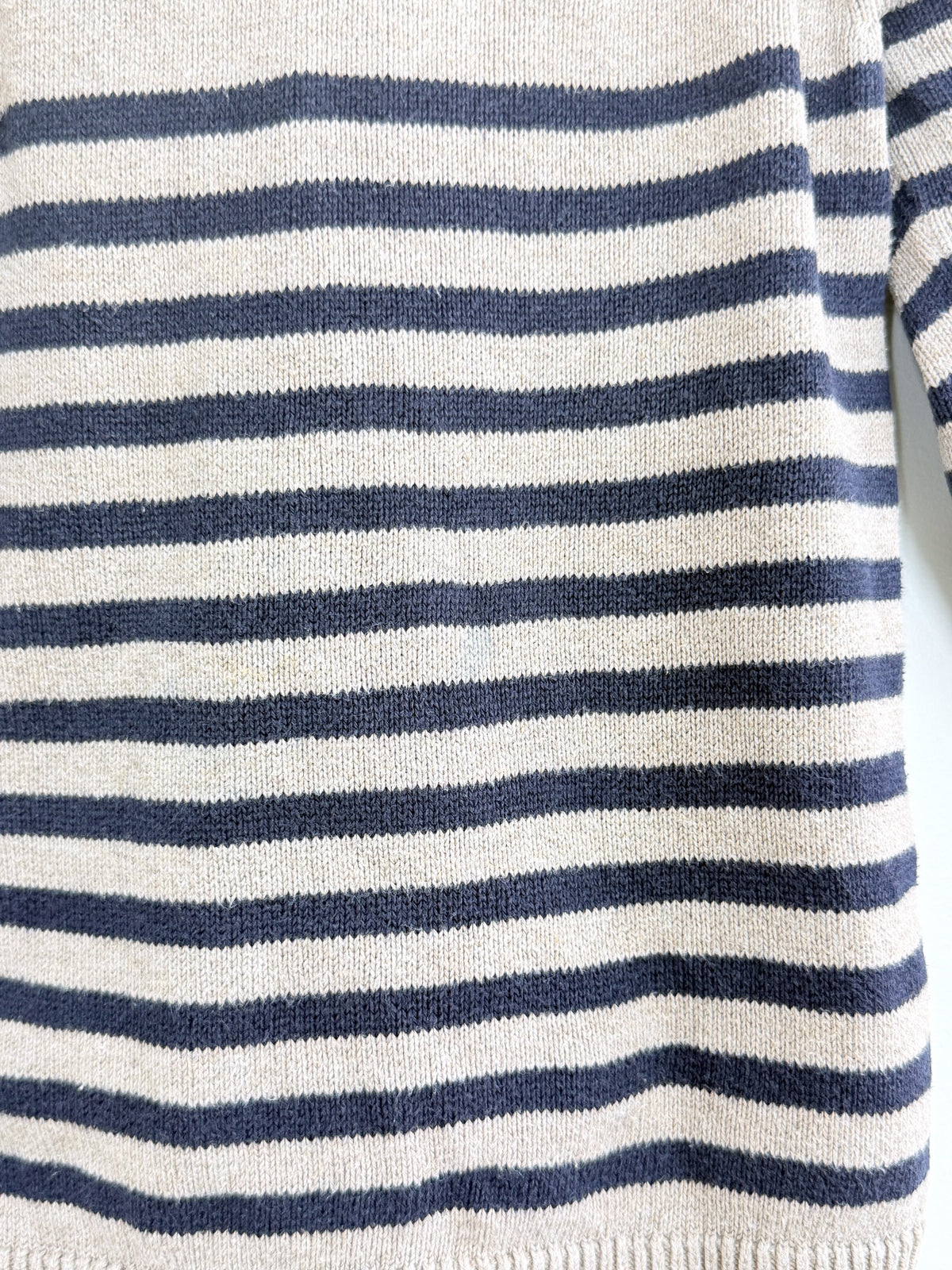 H&M cotton knit jersey - brown navy stripe (18-24m)