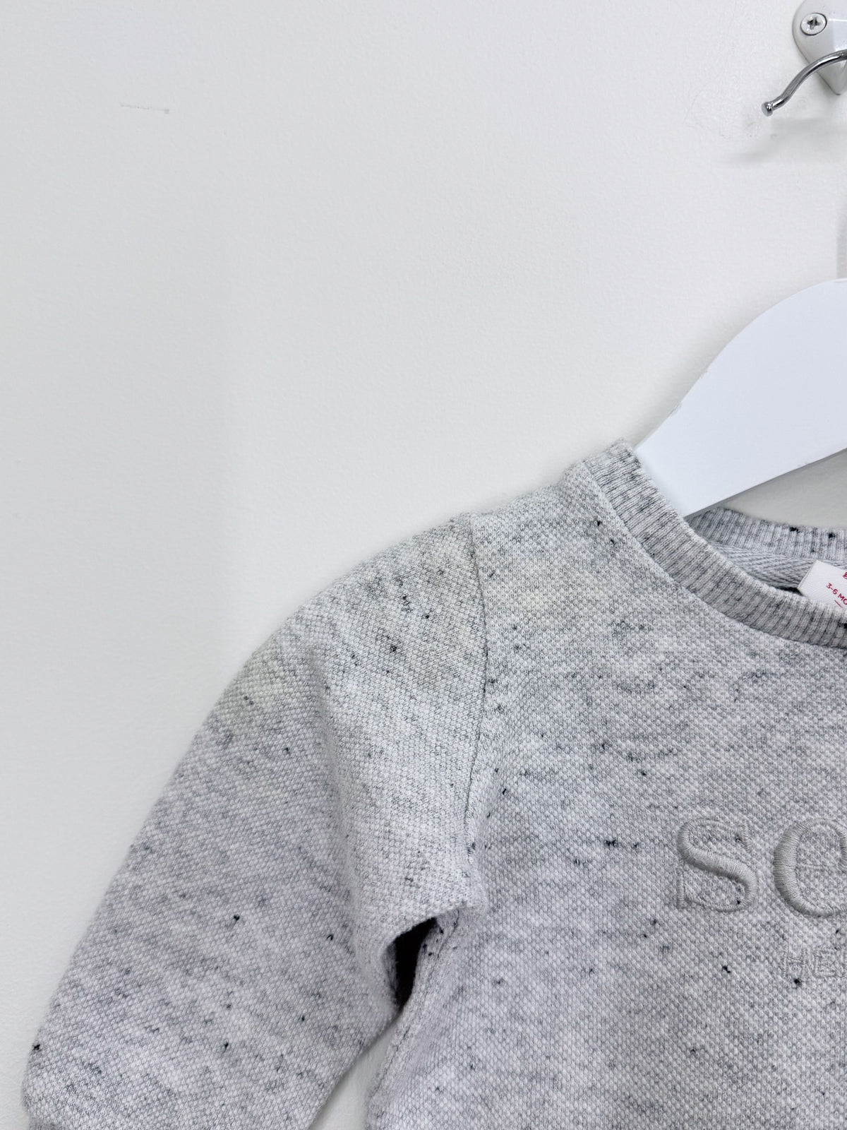 Seed Heritage core logo sweatshirt - light grey marle (3-6m)