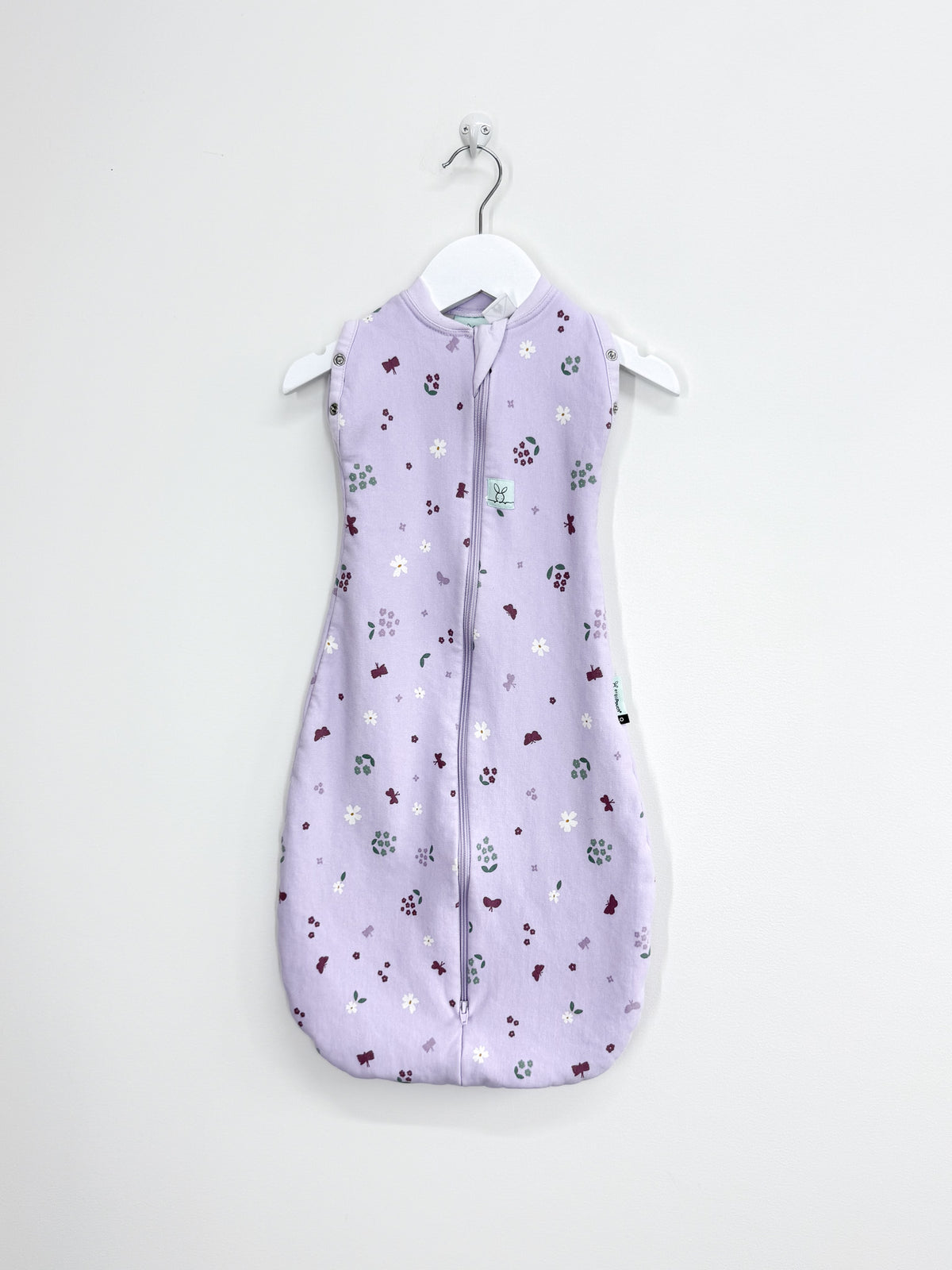 Ergopouch organic cocoon sleeping bag - lilac floral 1.0 tog (3-6m)