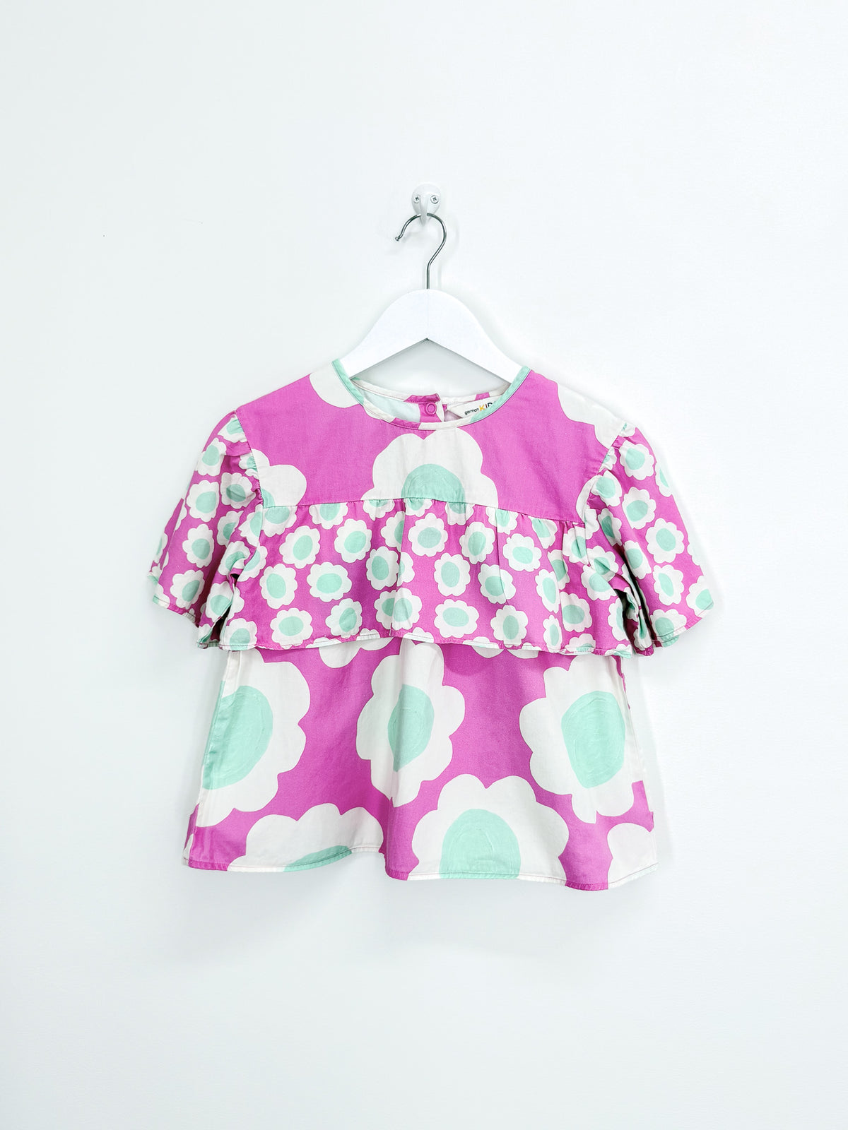 Gorman organic short sleeve flower peplum top (6-7y)