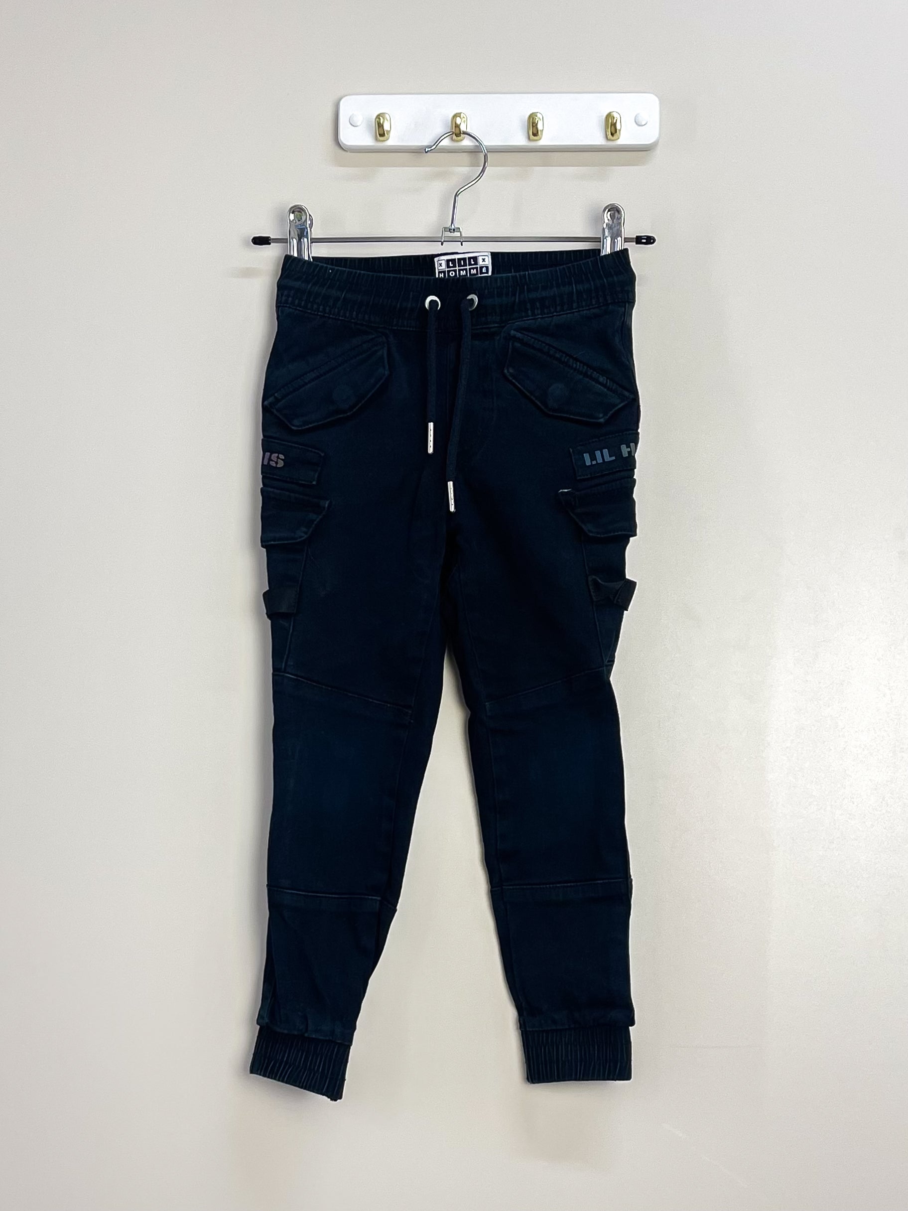 Lil Hommé denim cargo joggers (4-5y)