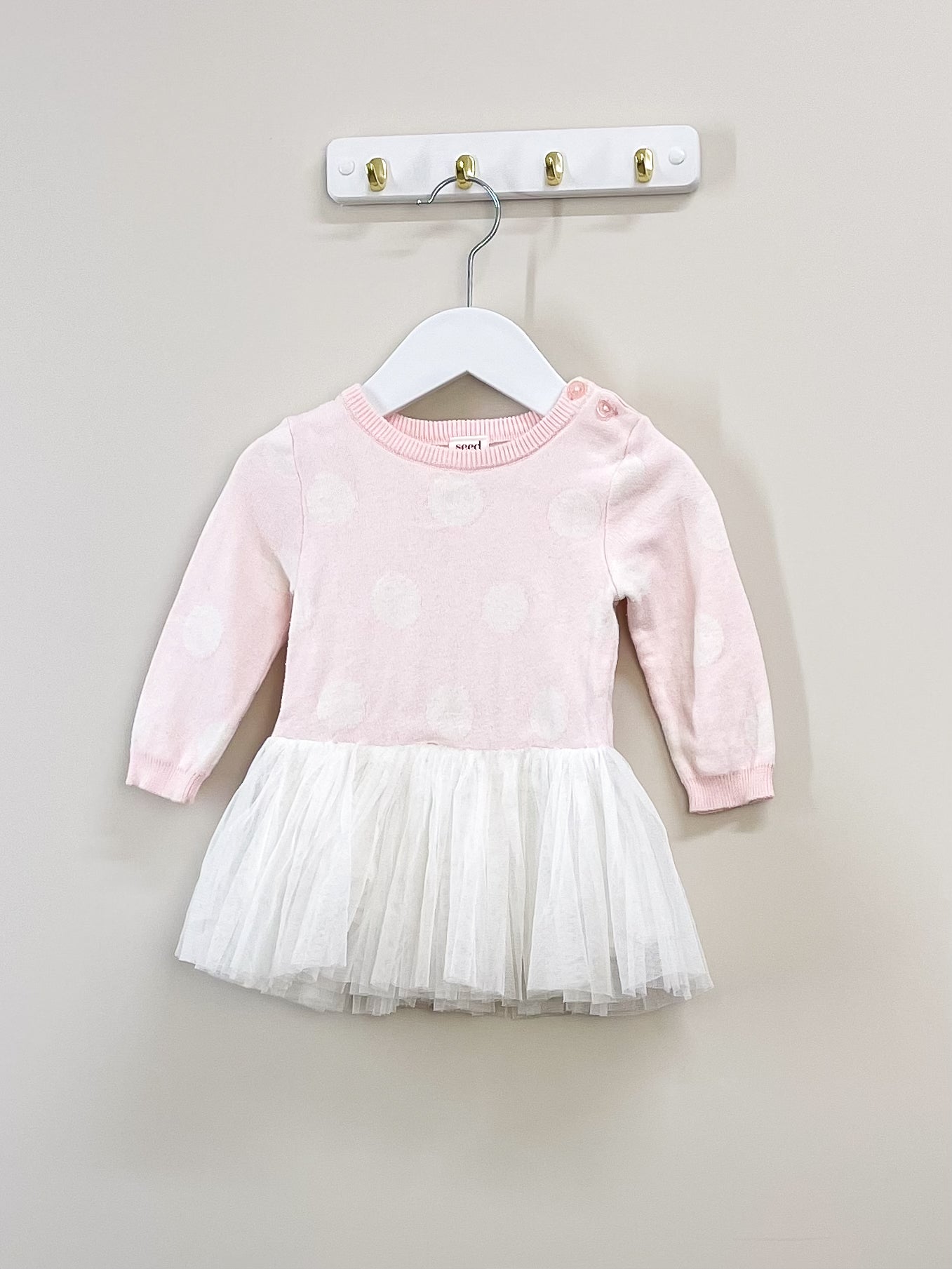 Seed knit tulle dress (3-6m)