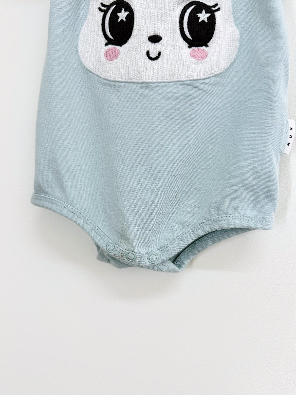 Hux organic bunny love short sleeve frill bodysuit (6-12m)