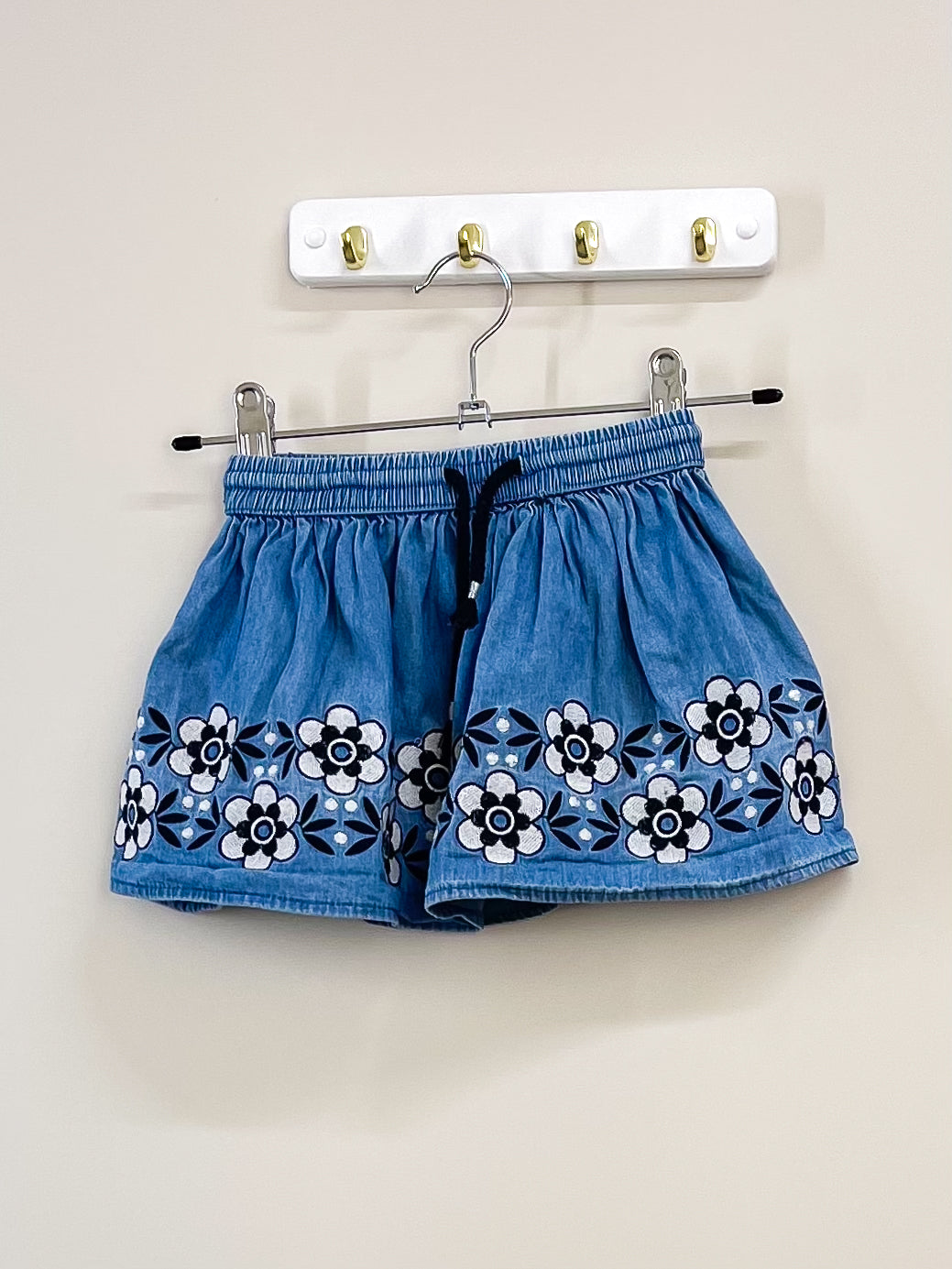 Cotton On Kids chambray floral skirt (1y)