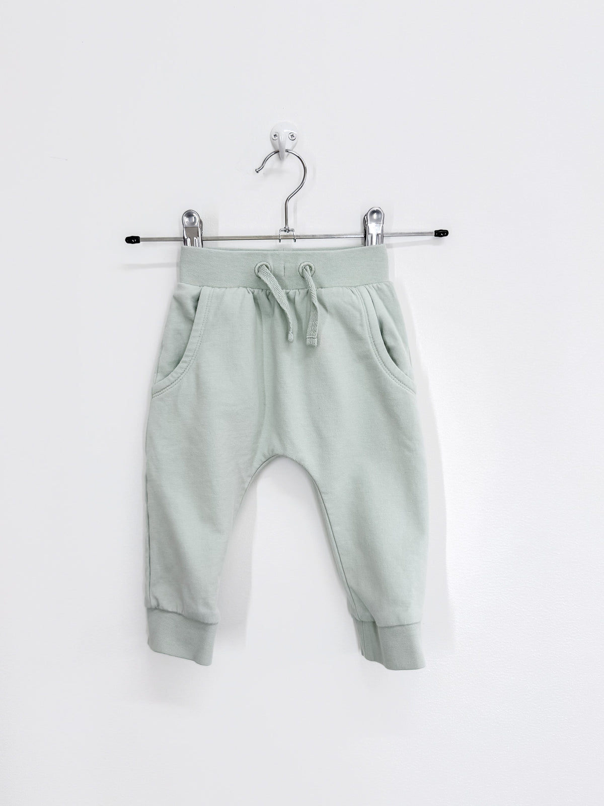 Dimples Little Bee organic mint track pants (6-12m)