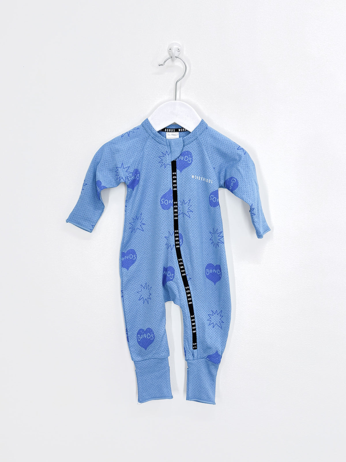 BNWOT Bonds wondercool wondersuit - blue mesh (0-3m)