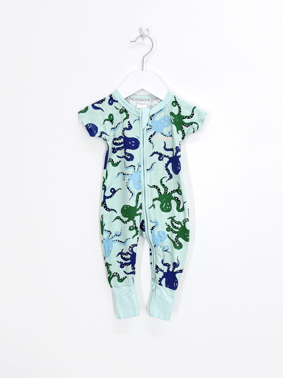 Bonds short sleeve wondersuit - octopi (0-3m)