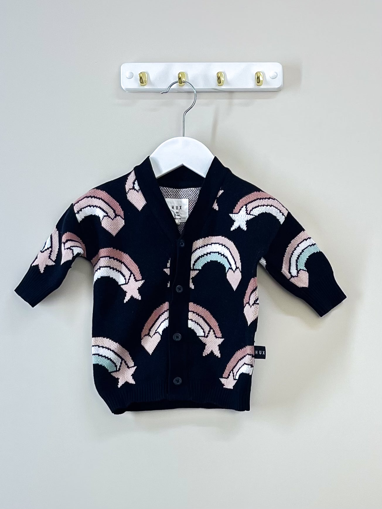 Hux organic rainbow cardigan (3-6m)