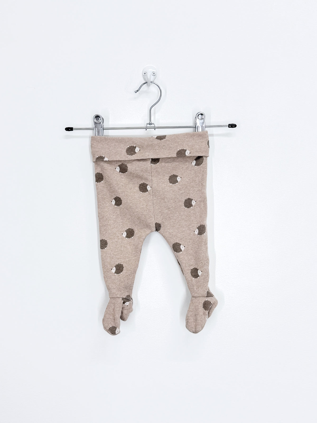 Seed Heritage fold over footed leggings - hedgehog (0-3m)