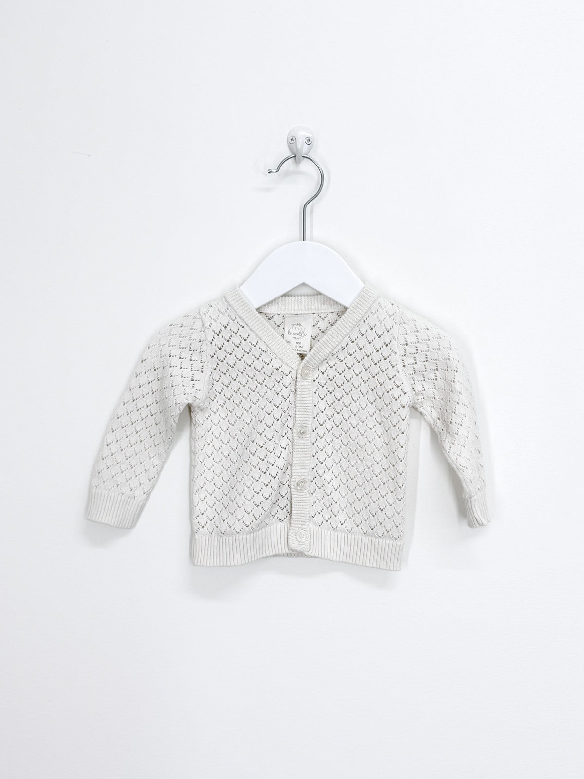 Little Bundle pointelle knit cardigan (0-3m)