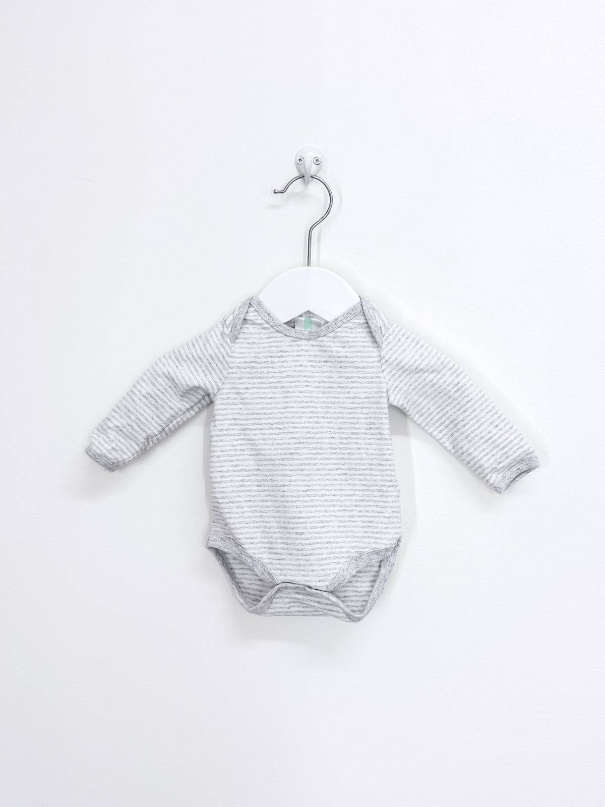 Superfit long sleeve stretch bodysuit - grey stripe (newborn)