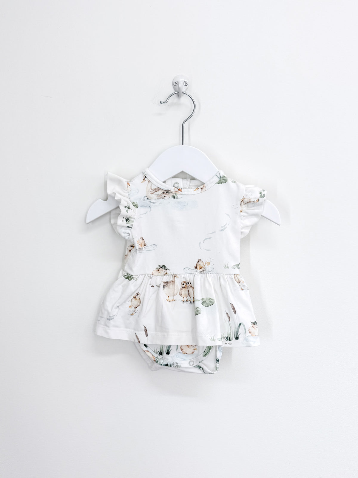 Snuggle Hunny organic bodysuit dress - duck pond (0-3m)