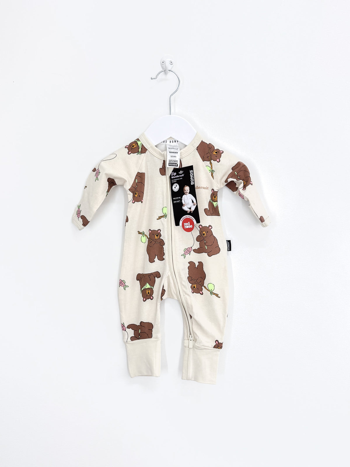 BNWT Bonds wondersuit - camping bear (newborn)