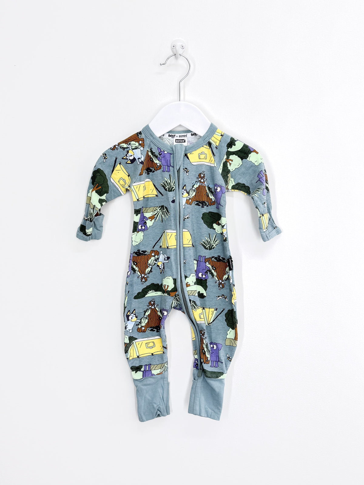 Bonds x Bluey camping wondersuit (0-3m)