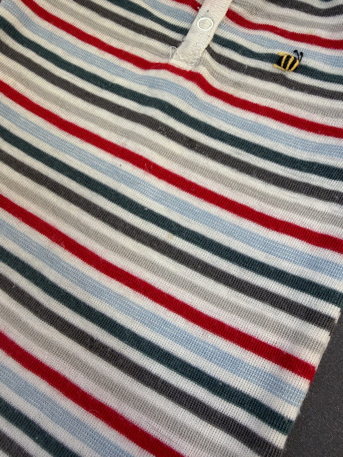 Dimples merino striped onesie (18m)