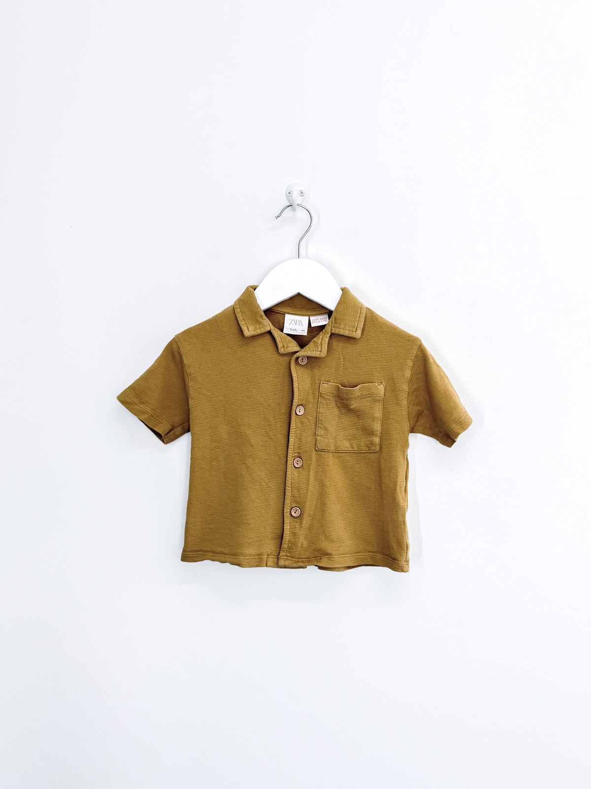 Zara short sleeve mustard shirt (9-12m)