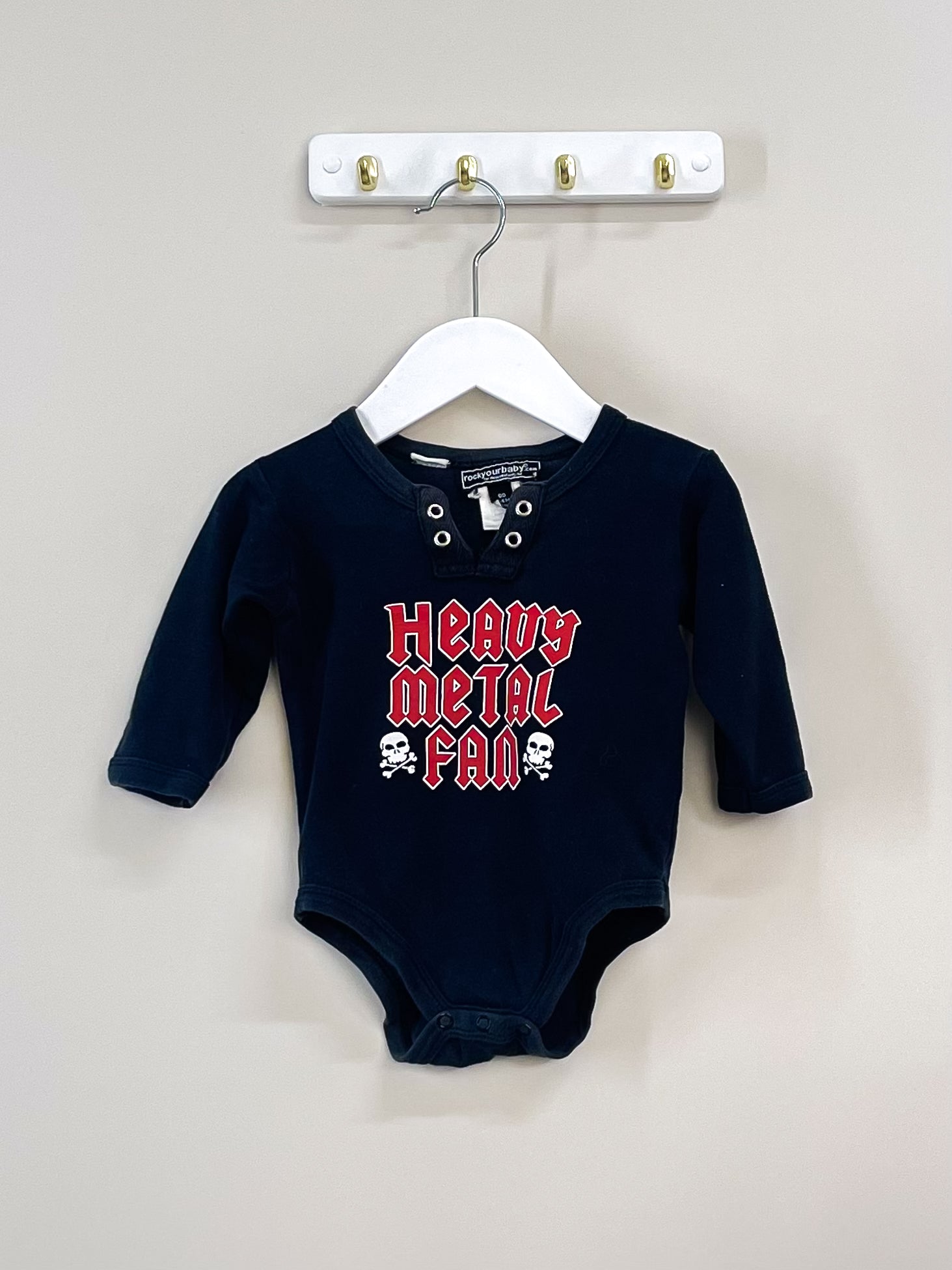 Rock Your Baby heavy metal fan bodysuit (3-6m)