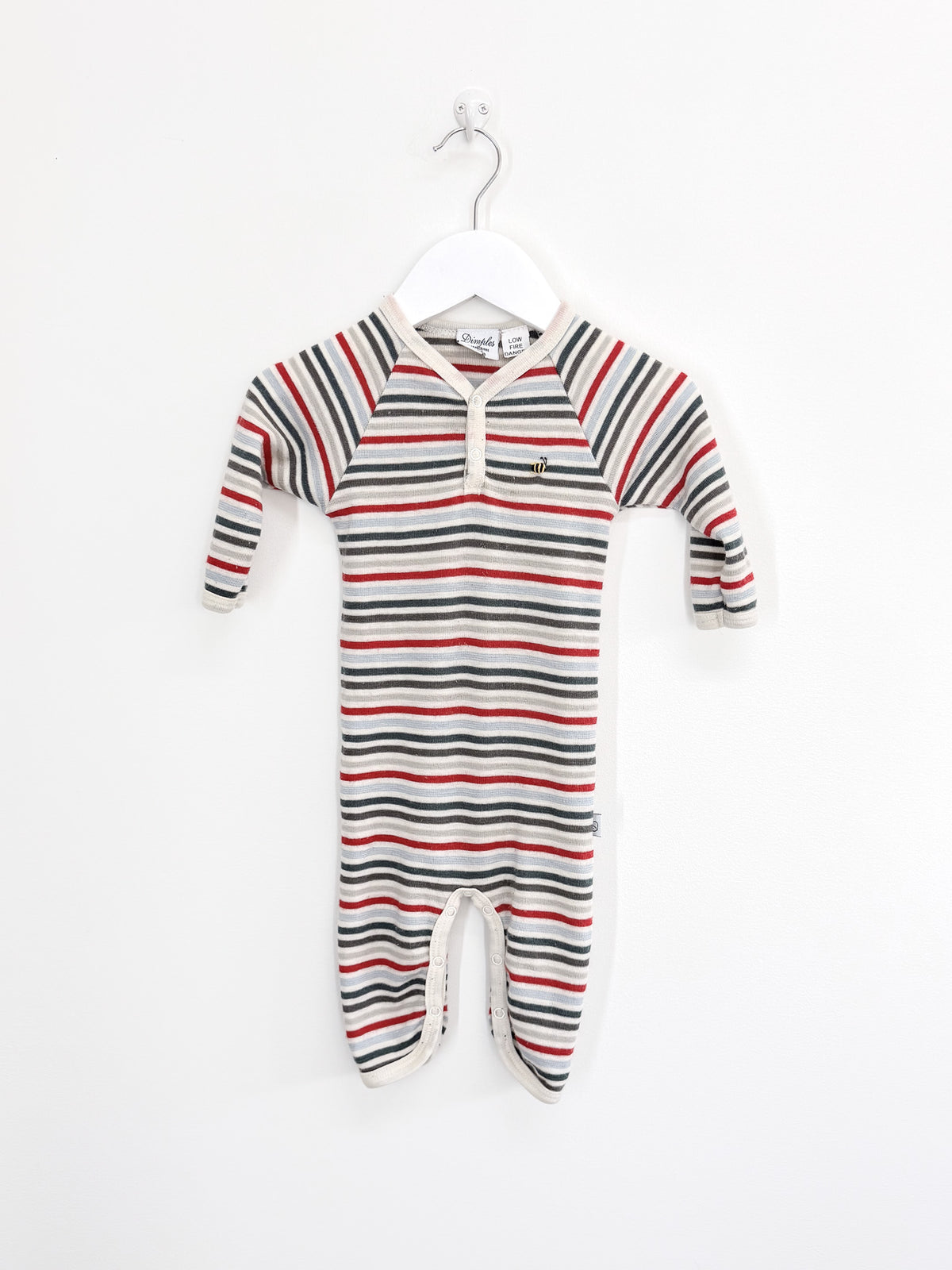 Dimples merino striped onesie (18m)
