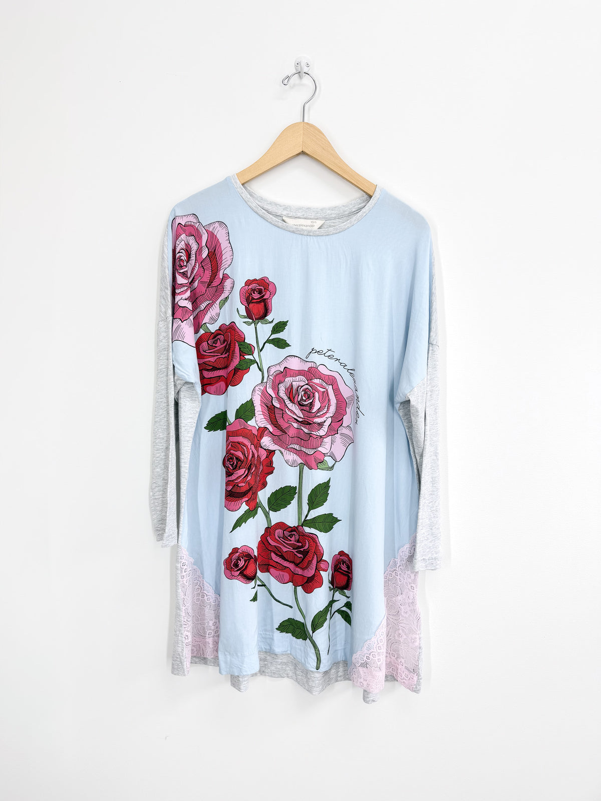 Peter Alexander long sleeve lace floral nightie (8-10)