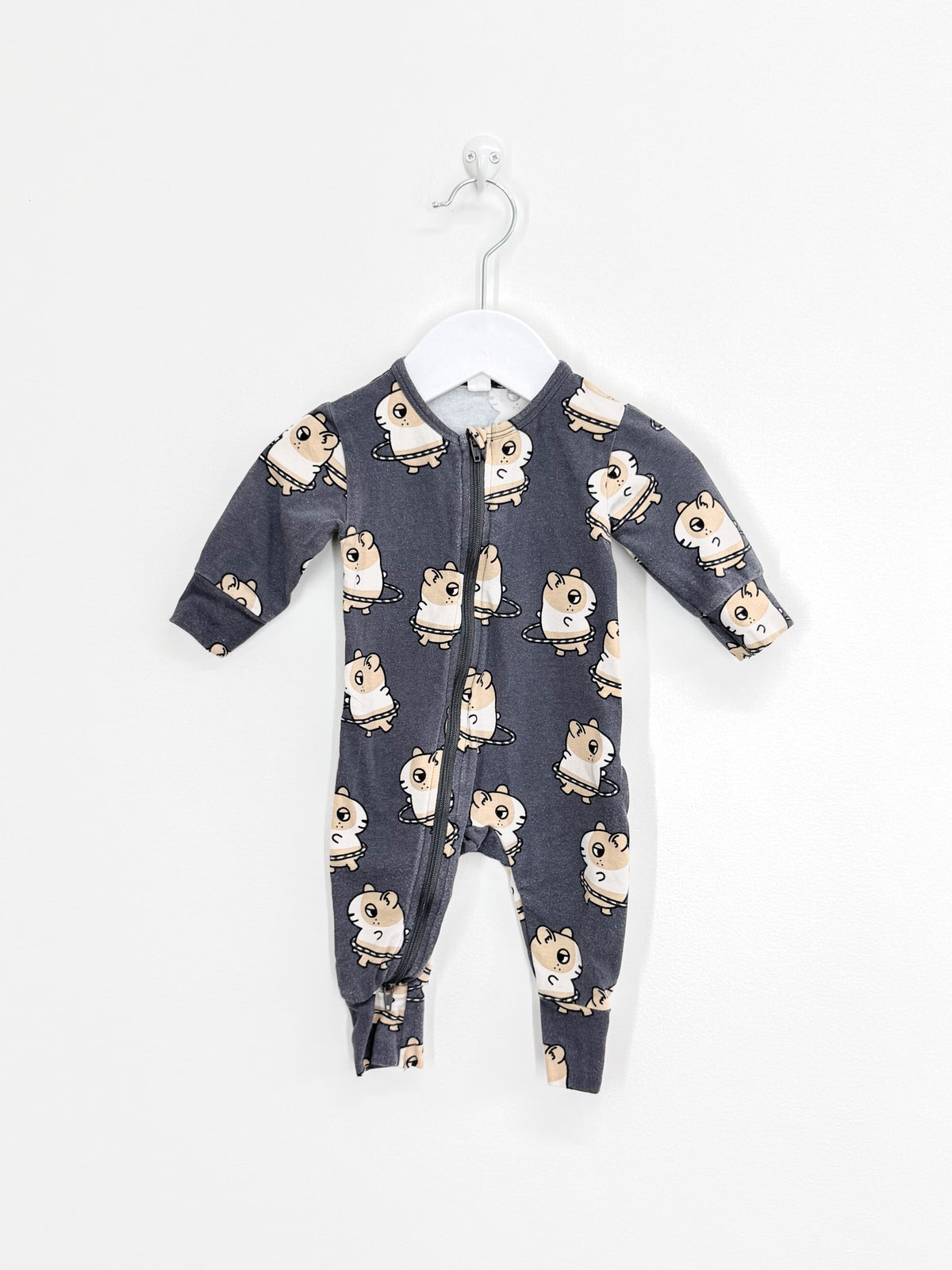 Hux organic hula hoop hamster zipsuit (0-3m)