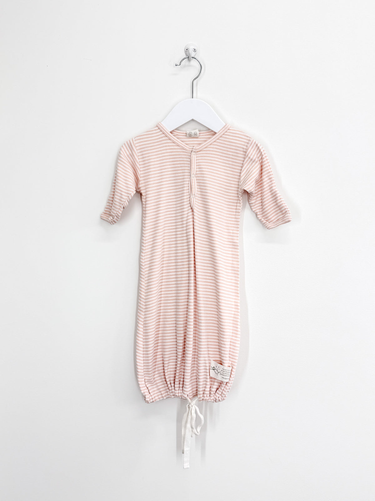 Nature Baby organic sleep gown - pink stripe (0-3m)