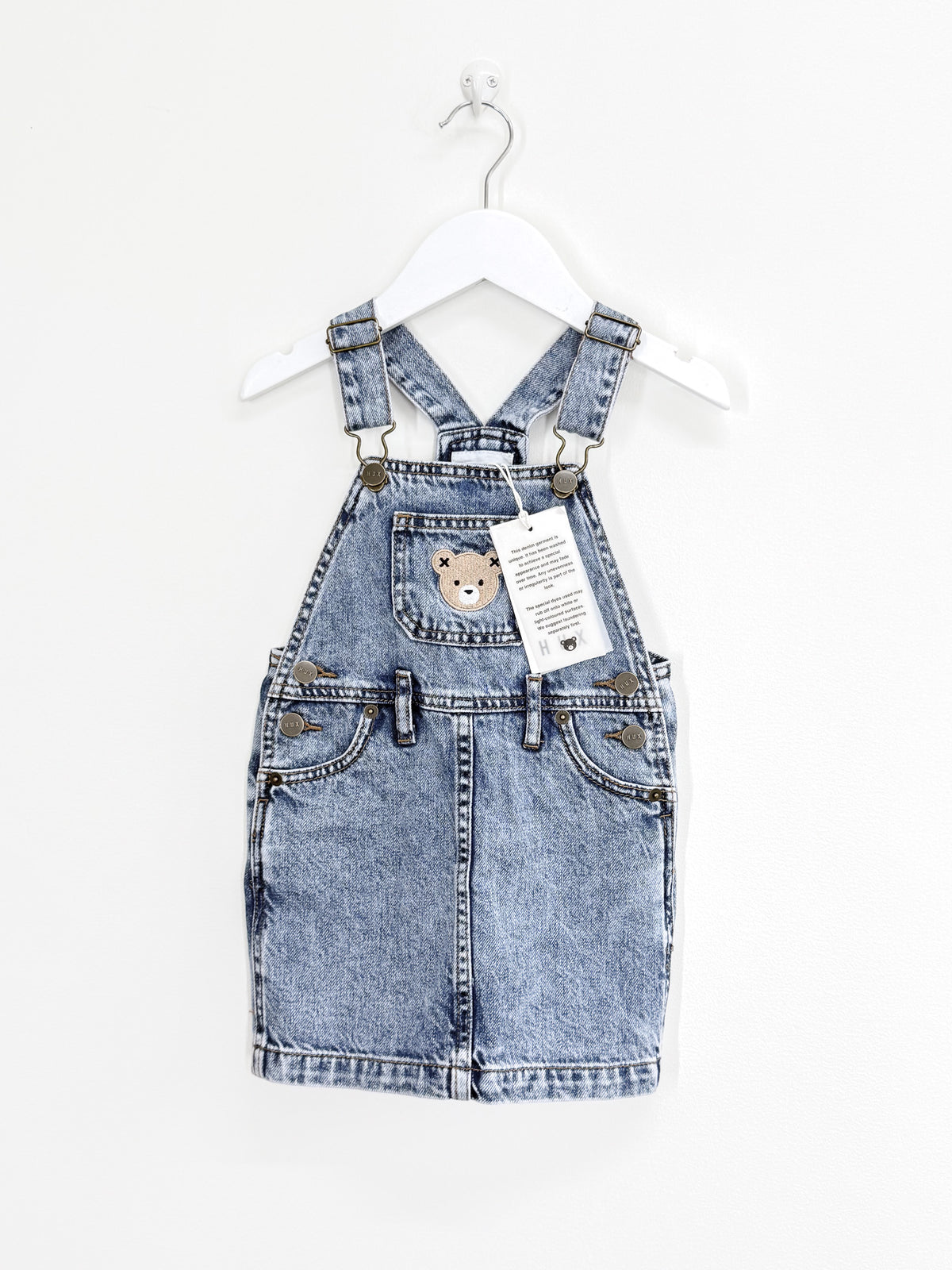 BNWT Hux dreamy denim pinafore dress (18-24m)