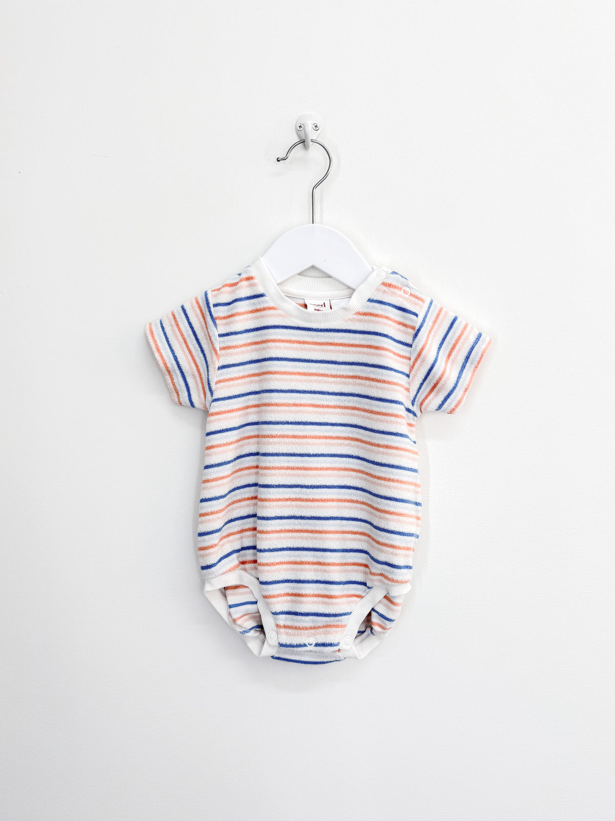 Seed Heritage summer stripe terry romper (0-3m)