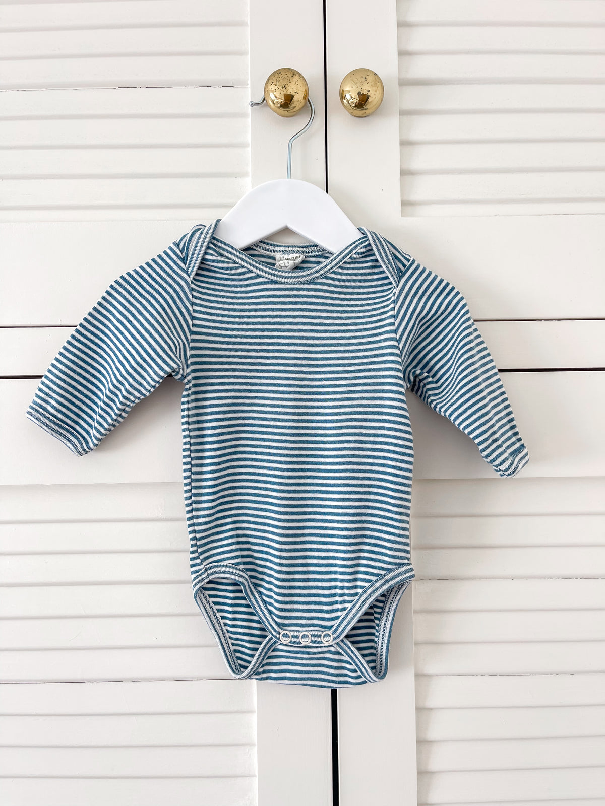 Nature Baby organic bodysuit - blue stripe (0-3m)