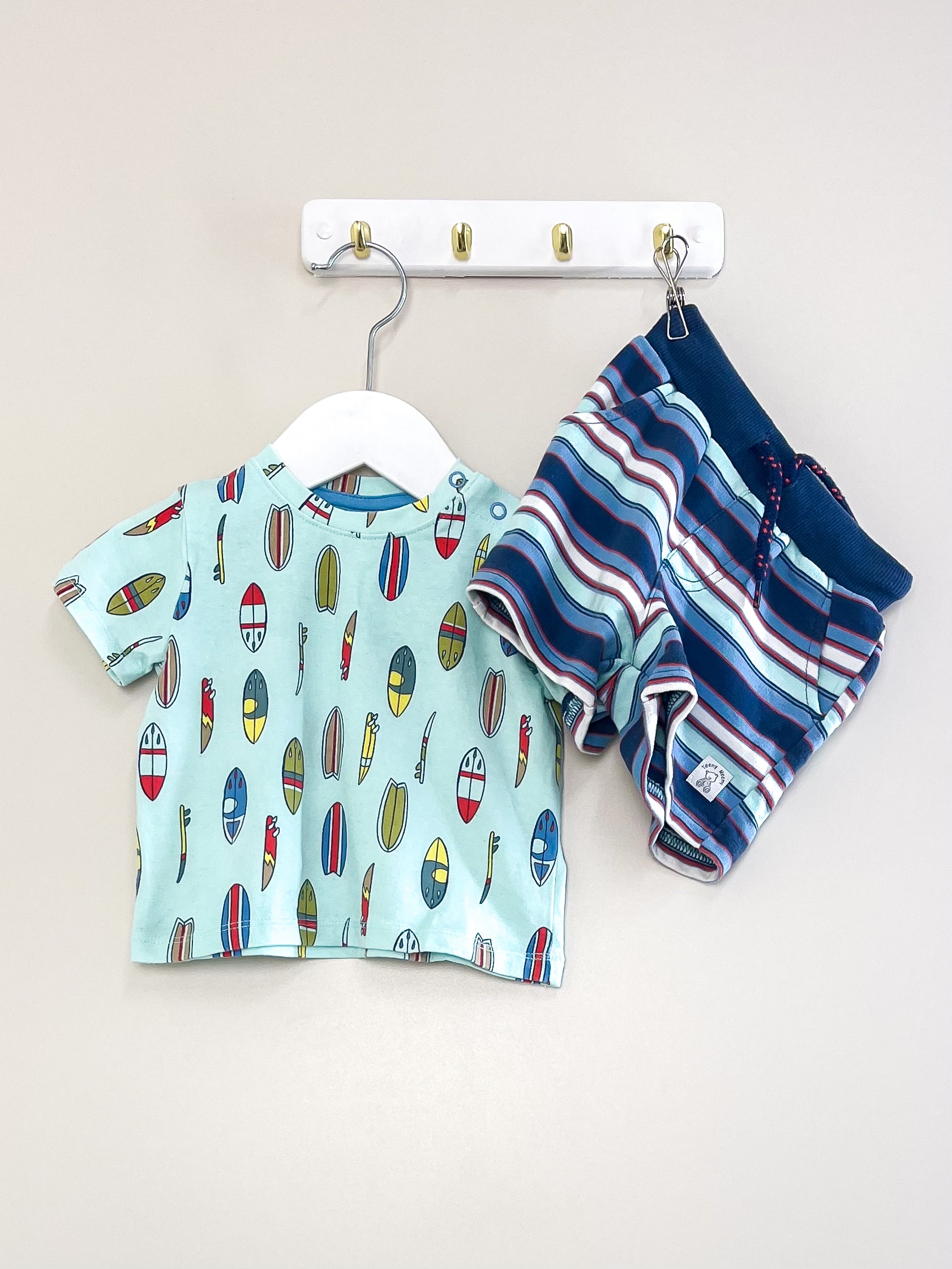 Teeny Weeny surf shorts & tee set (3-6m)