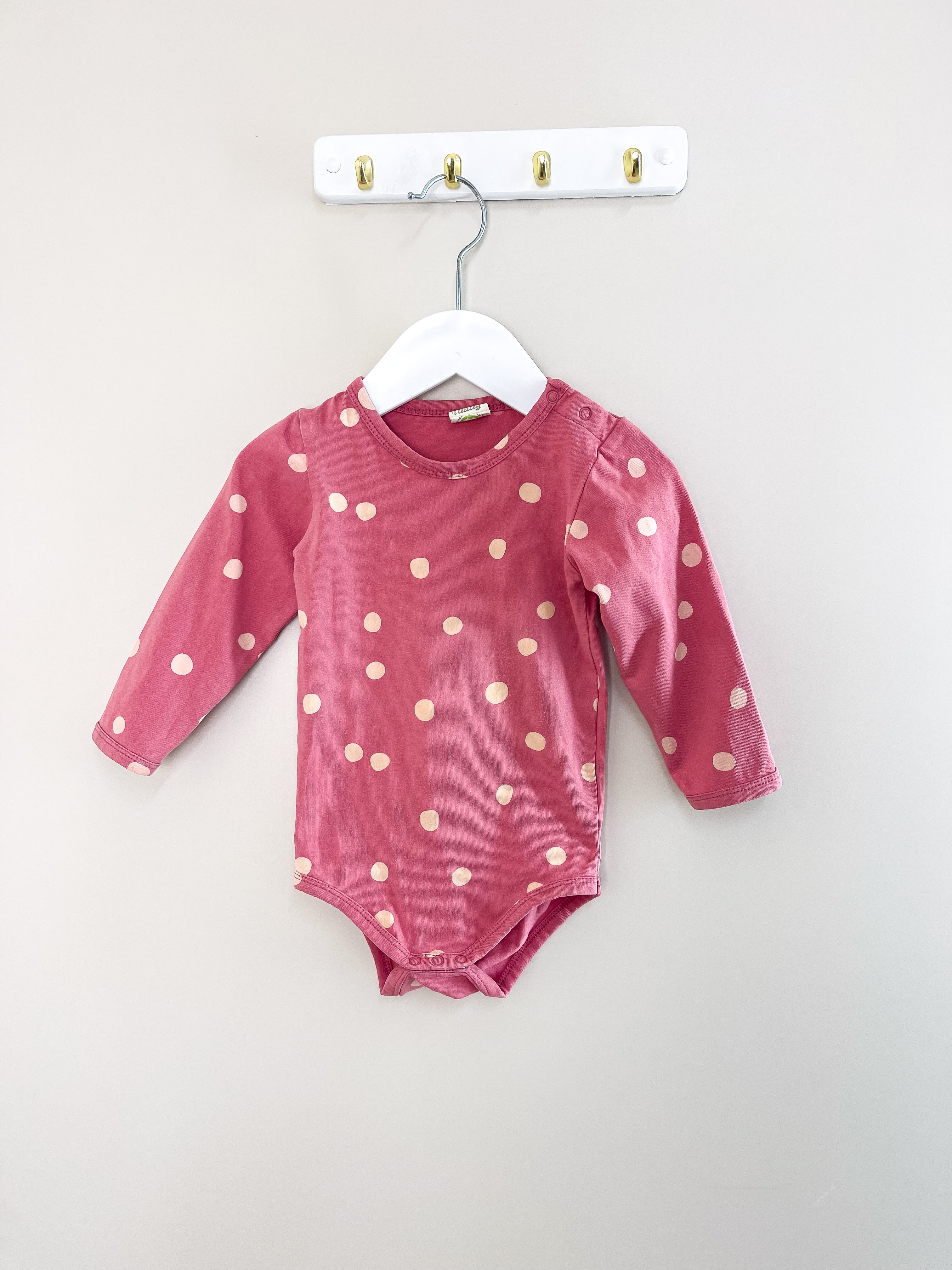 Nature Baby organic bodysuit - speckle raspberry (6-12m)