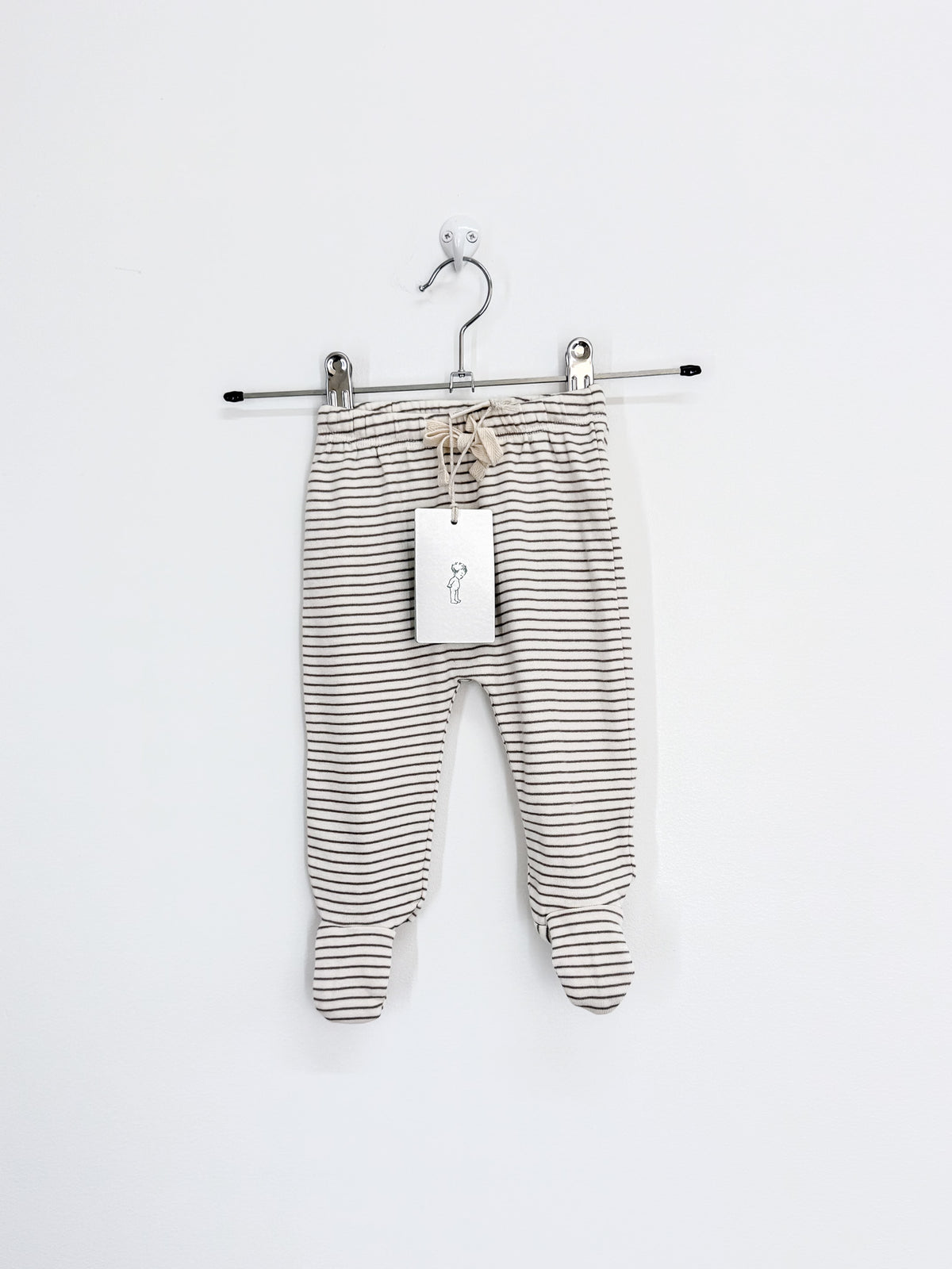 BNWT Nature Baby organic kimono bodysuit - mushroom pinstripe (0-3m)