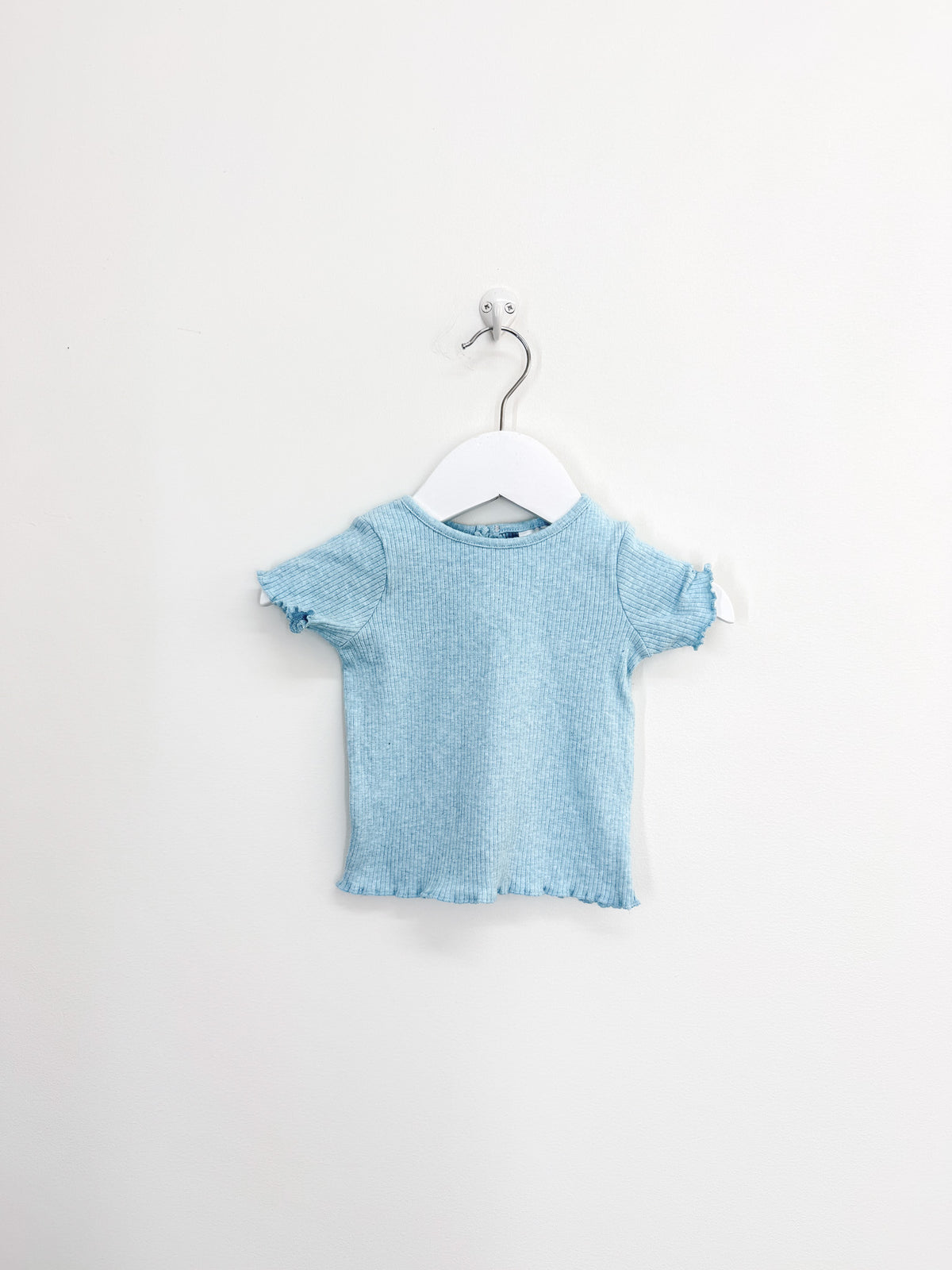 Teeny Weeny short sleeve lettuce edge rib tee (3-6m)