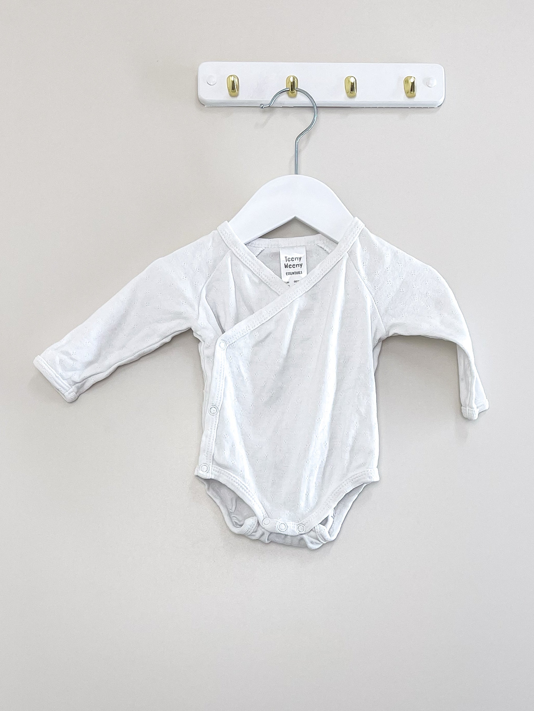 Teeny Weeny pointelle kimono bodysuit (newborn)