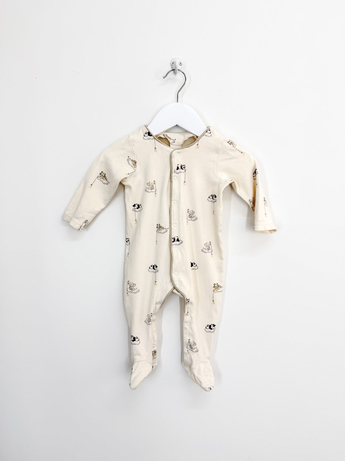 Little Bundle button onesie - clouds (3-6m)