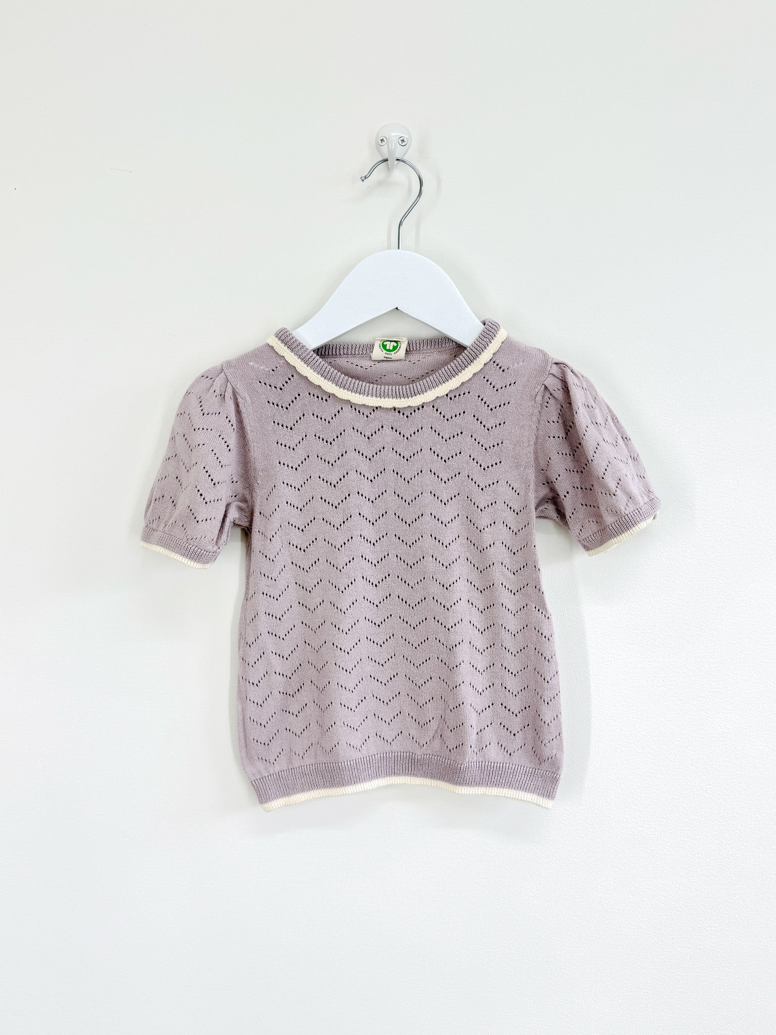 Nature Baby organic maeve tee - lilac pointelle (6-12m)