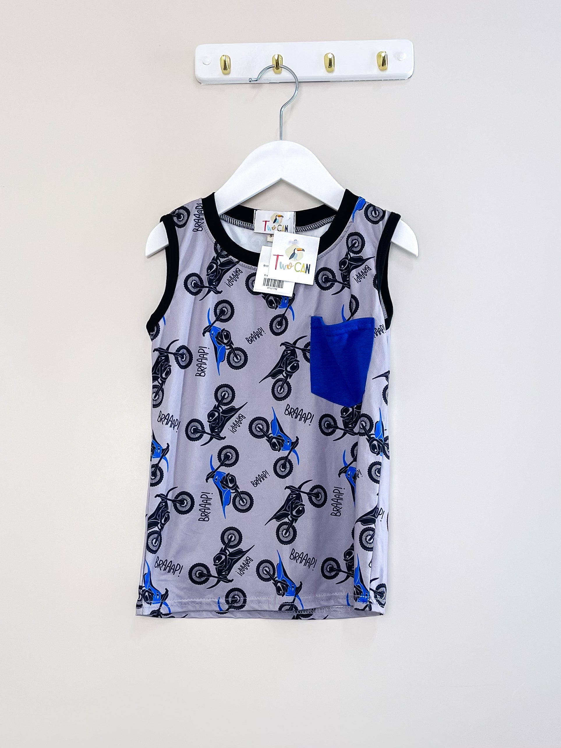 BNWT Two Can dirtbike singlet top (5-6y)