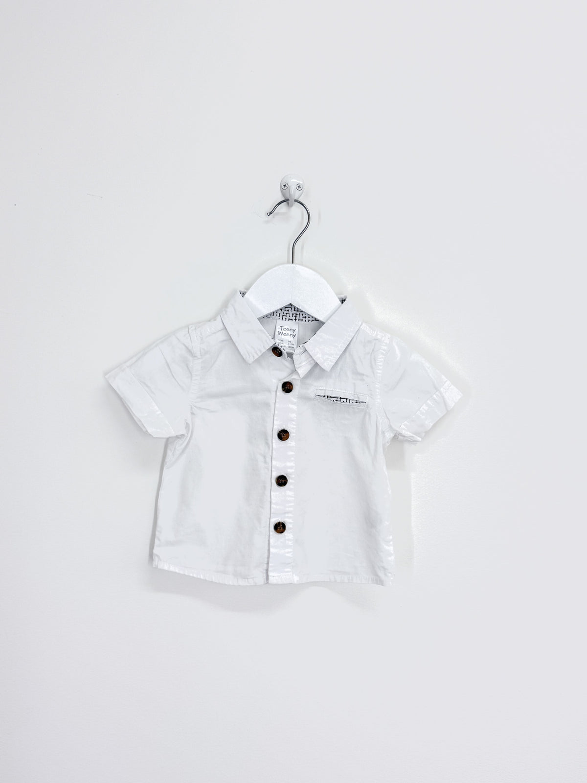 Teeny Weeny short sleeve button down shirt (3-6m)