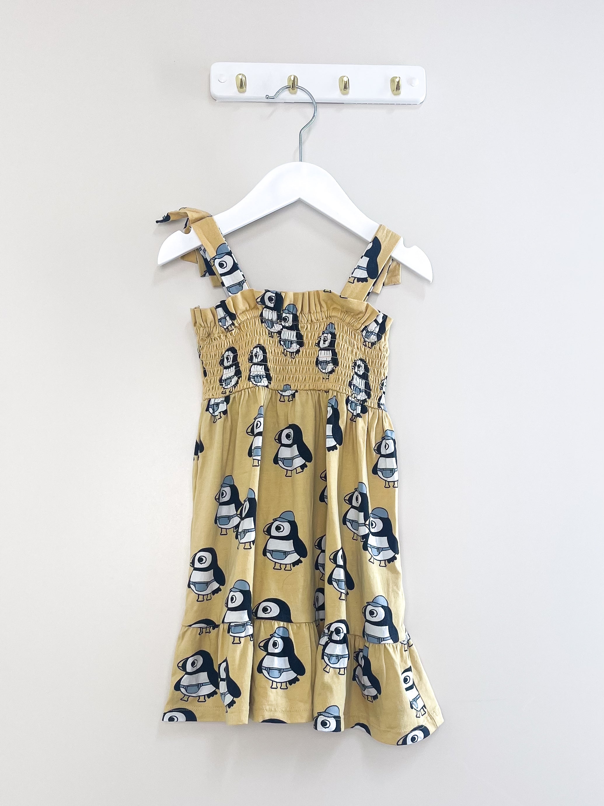 Hux organic puffin shirred dress (18-24m)