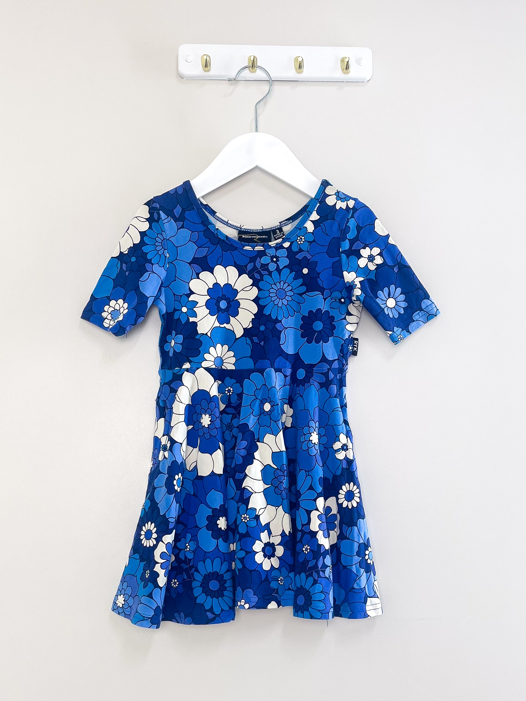 Rock Your Kid waisted dress - aloha azure (3y)