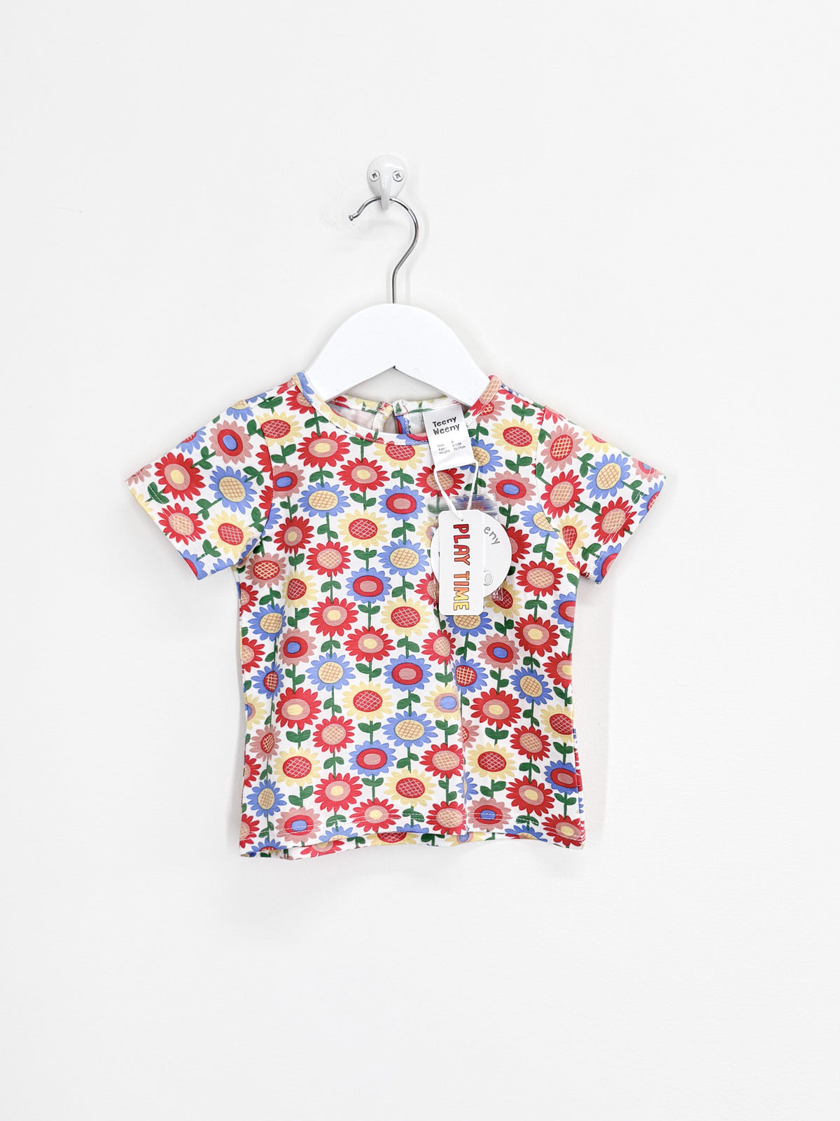 BNWT Teeny Weeny bright flower AOP short sleeve tee (6-12m)