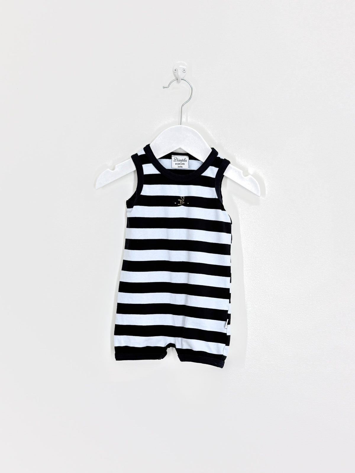 Dimples striped sleeveless romper (3m)