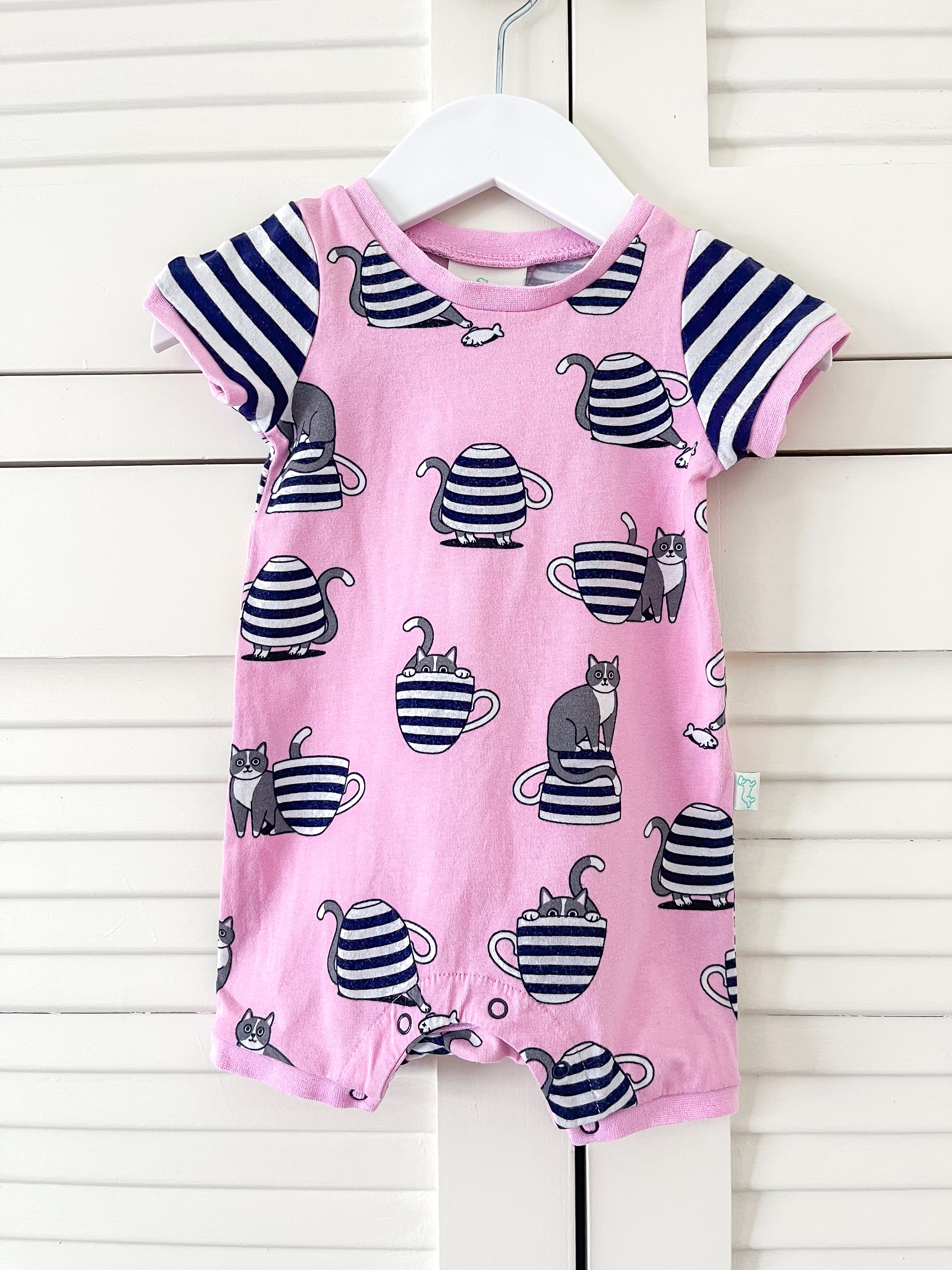Peter Alexander tea cup kitty romper (3-6m)