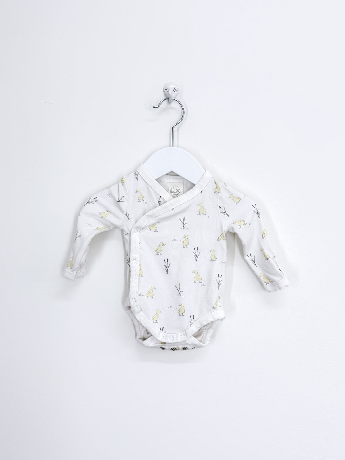 Little Bundle long sleeve kimono bodysuit - ducks (newborn)