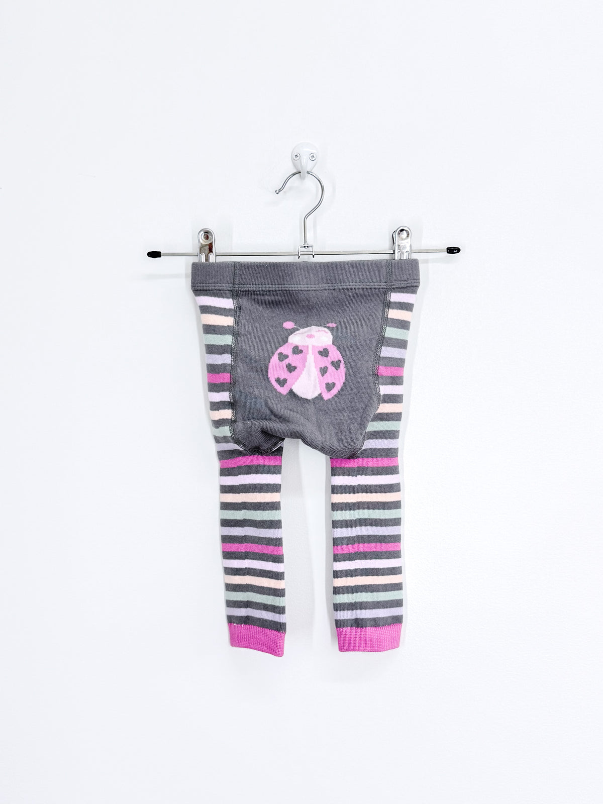Teeny Weeny ladybug stripe knit tights (1-2y)