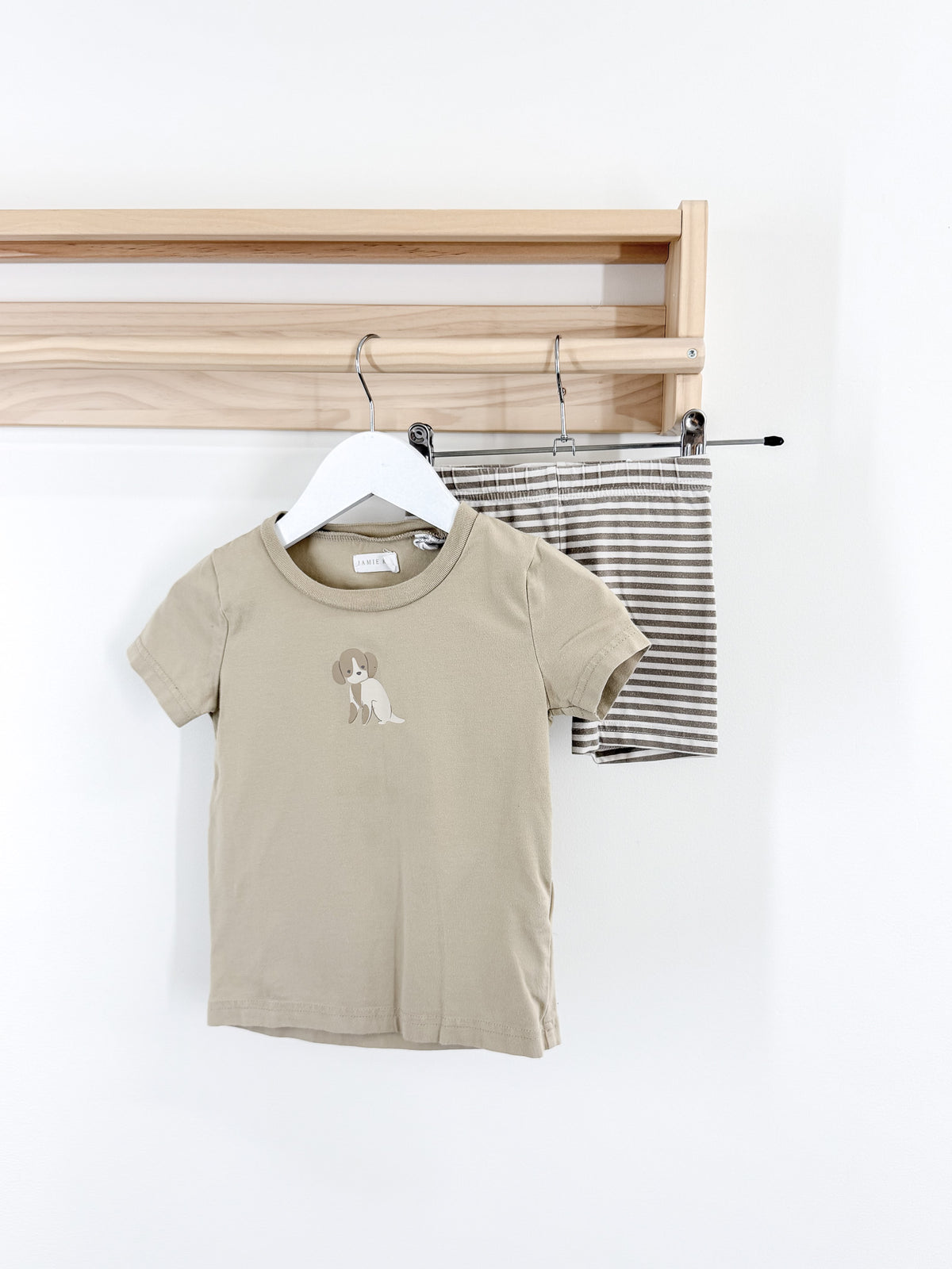 Jamie Kay organic short sleeve PJ set - cashew stripe (2y)