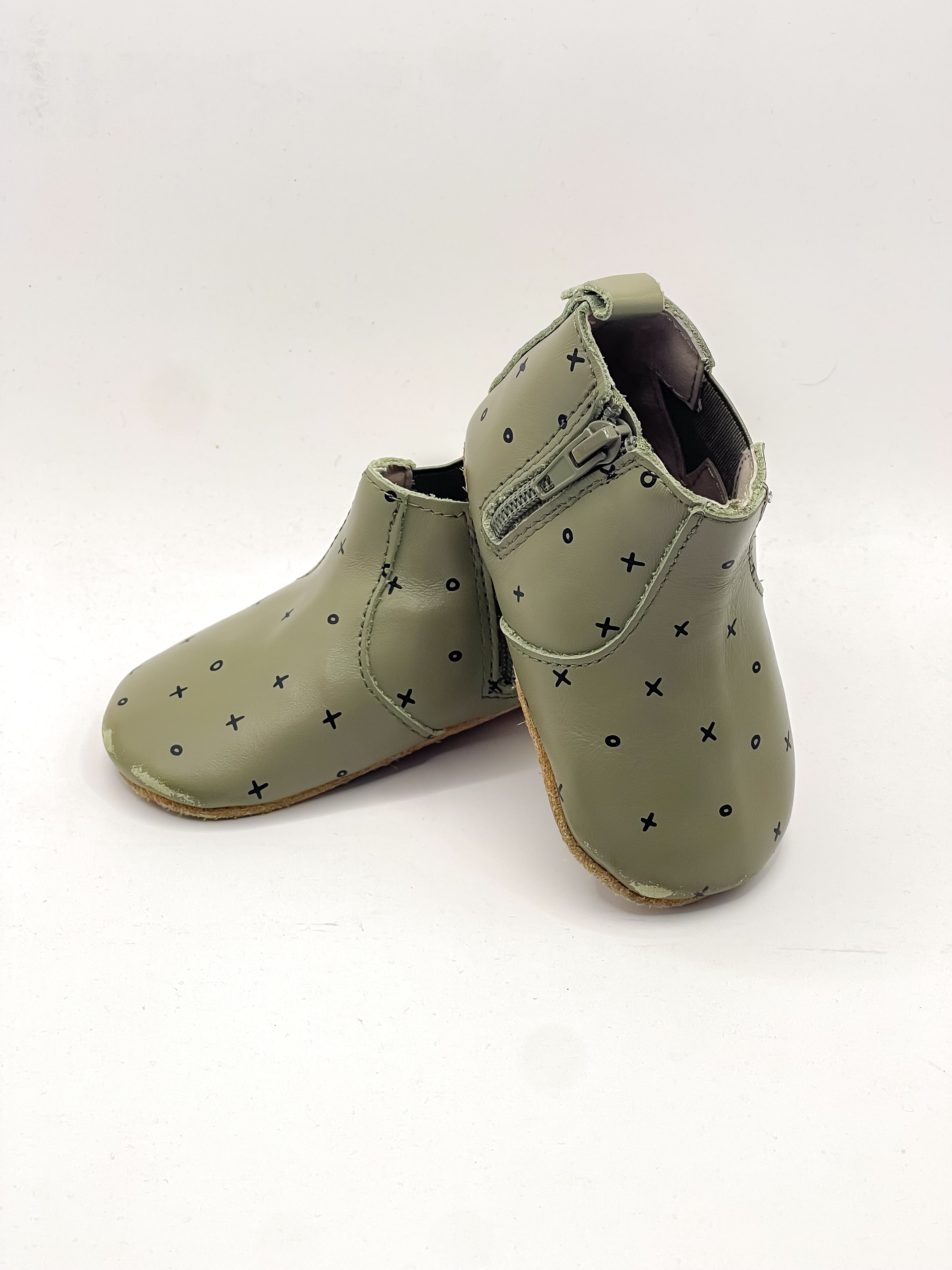 Pretty Brave electric boots - khaki xo (6-12m)