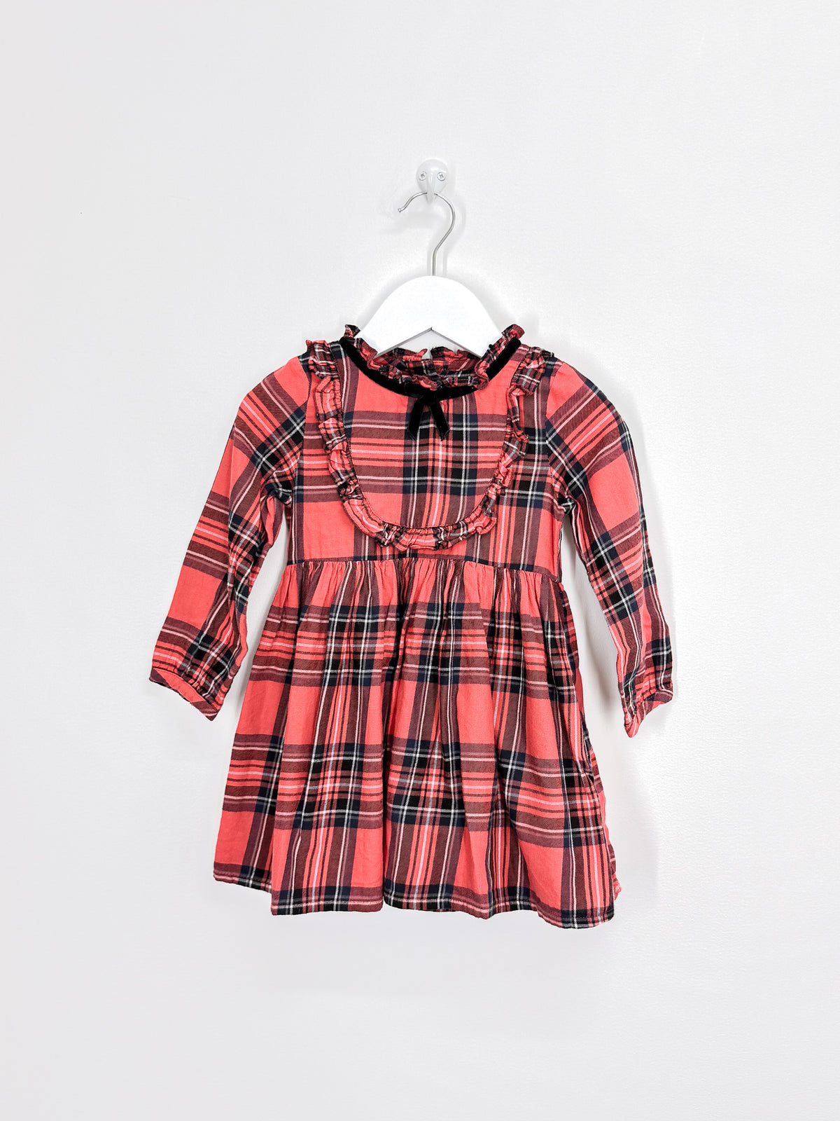 Next long sleeve tartan dress (18-24m)